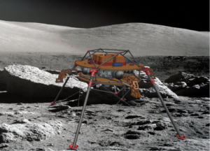Leapfrog landing on moon surface
