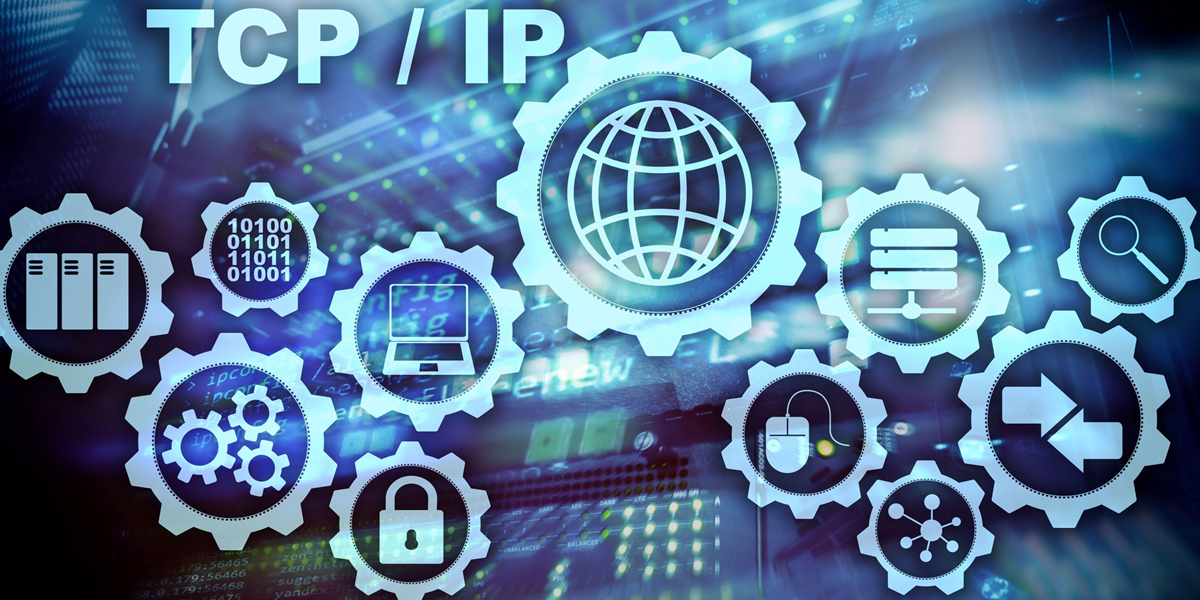 TCP/IP banner with several symbols