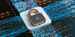 Lock with Circuits on top of Microchip