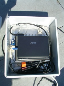 Control host computer (top) with WHOI modem (underneath)