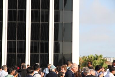 After party scene in front of ISI building