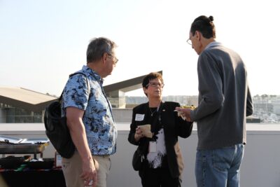 Terry Benzel mingling with guests
