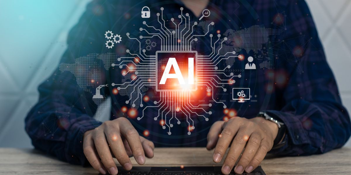 person sitting with AI above their hands