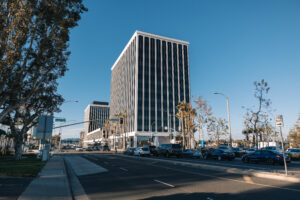 Exterior view of the MDR building with a clear blue sky